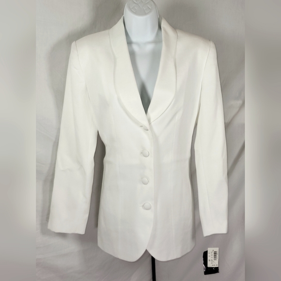 Vintage LE SUIT Lightweight White Linen Skirt Suit - Size 6    (NWT) - Picture 2 of 8